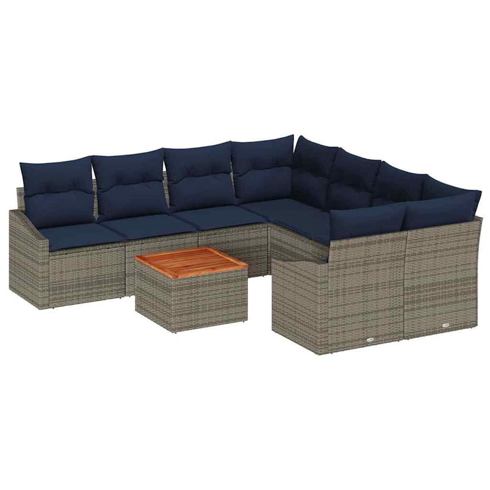 Set de canapele pentru grădină 9 pcs Gri și albastru marin - WALTI WALTI