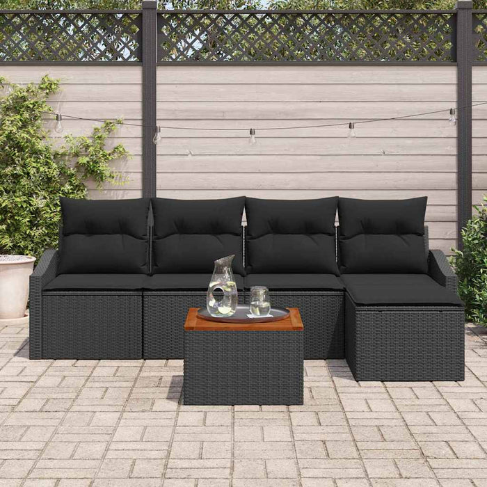 Set de canapele pentru grădină 6 pcs Negru - WALTI WALTI