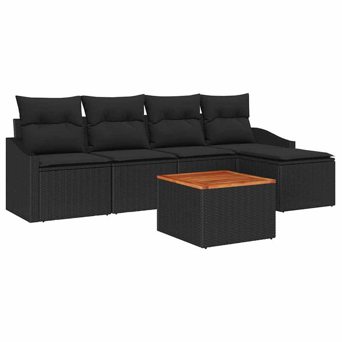 Set de canapele pentru grădină 6 pcs Negru - WALTI WALTI