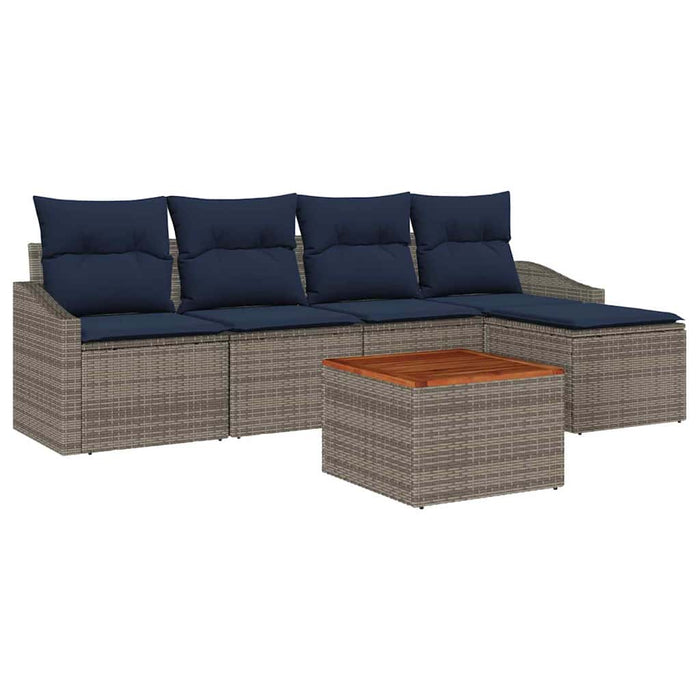 Set de canapele pentru grădină 6 pcs Gri și albastru marin - WALTI WALTI