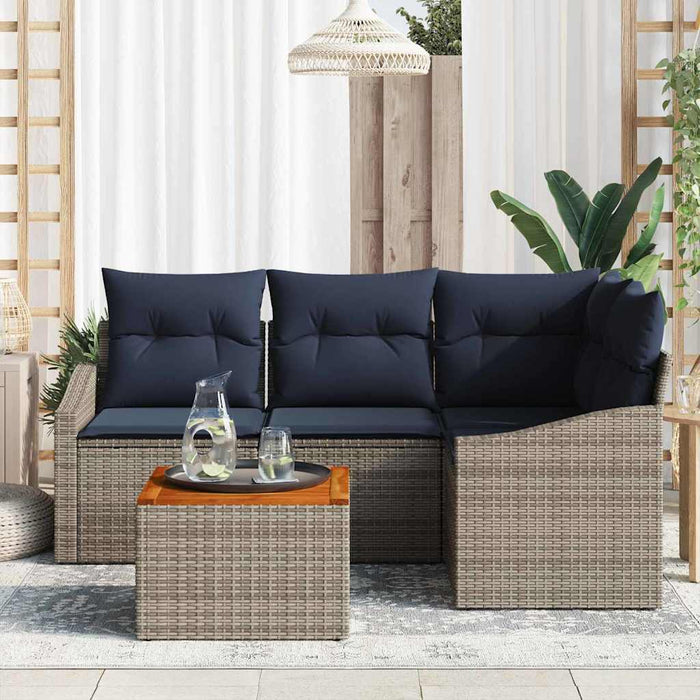 Set de canapele pentru grădină 5 pcs Gri și albastru marin - WALTI WALTI