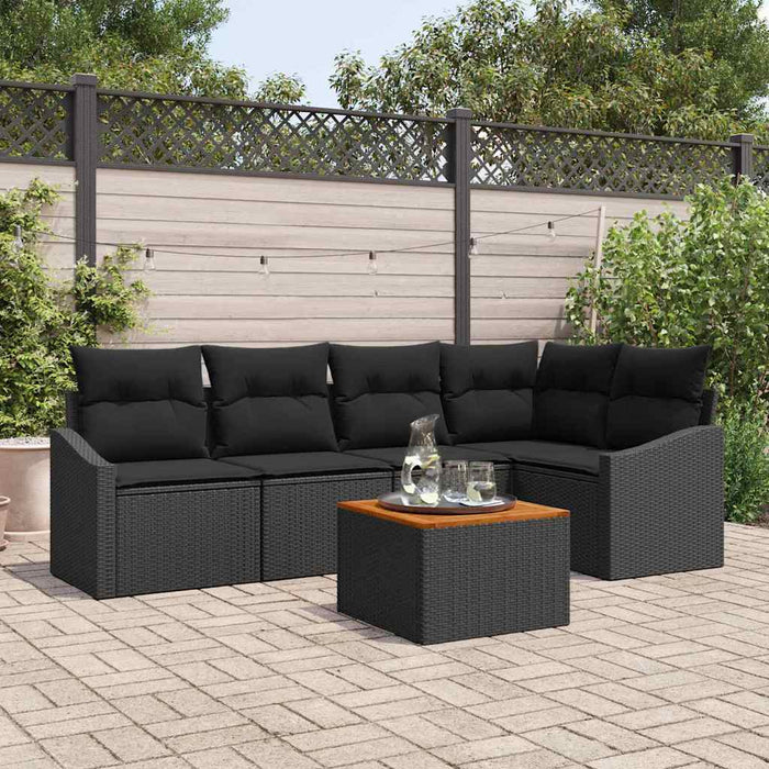 Set de canapele pentru grădină 6 pcs Negru - WALTI WALTI