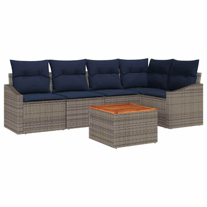 Set de canapele pentru grădină 6 pcs Gri și albastru marin - WALTI WALTI