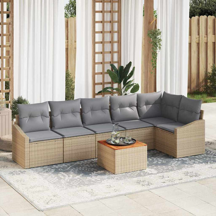 Set de canapele pentru grădină 7 pcs Bej, gri deschis - WALTI WALTI