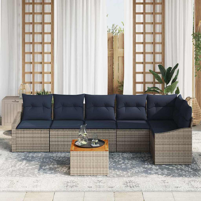 Set de canapele pentru grădină 7 pcs Gri și albastru marin - WALTI WALTI