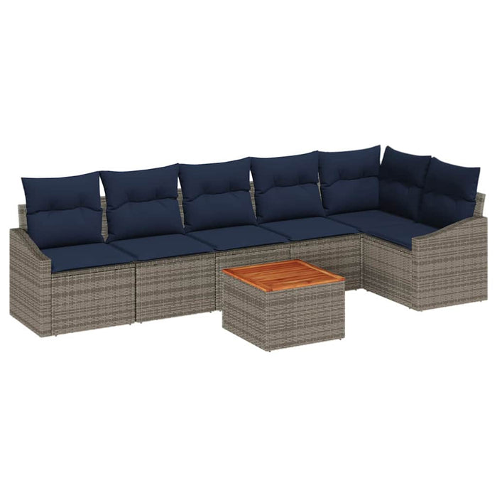Set de canapele pentru grădină 7 pcs Gri și albastru marin - WALTI WALTI