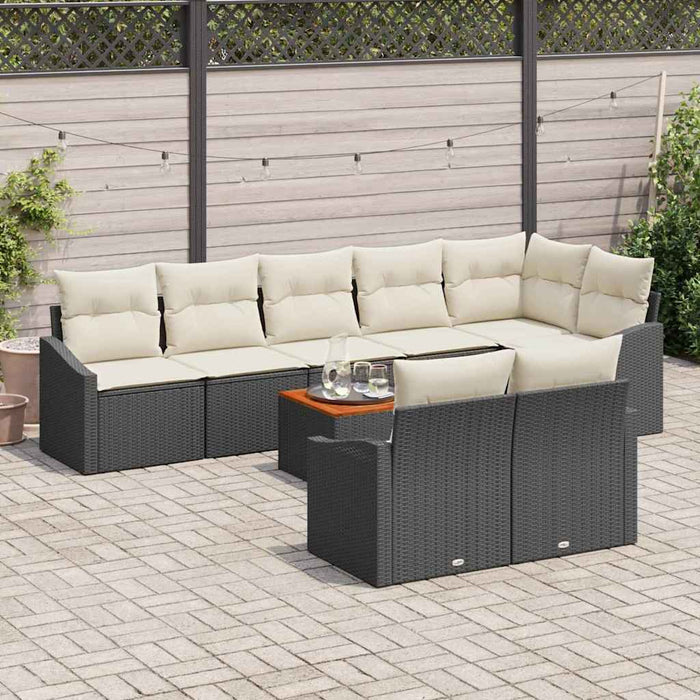 Set de canapele pentru grădină 9 pcs Negru, alb - WALTI WALTI