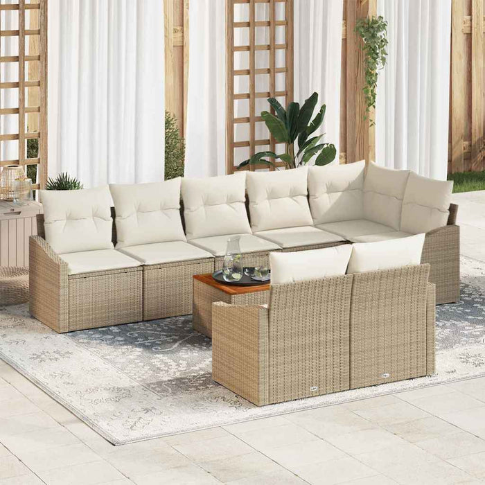 Set de canapele pentru grădină 9 pcs Bej, alb - WALTI WALTI