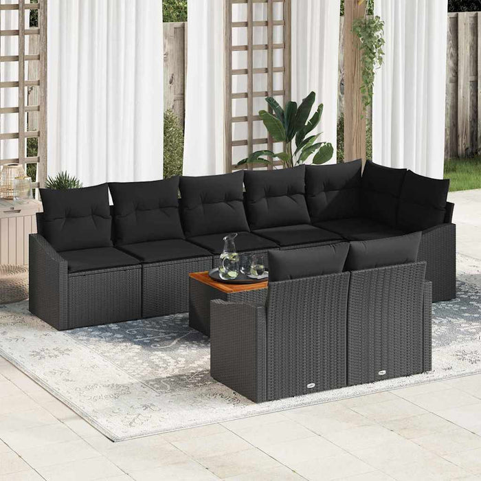 Set de canapele pentru grădină 9 pcs Negru - WALTI WALTI