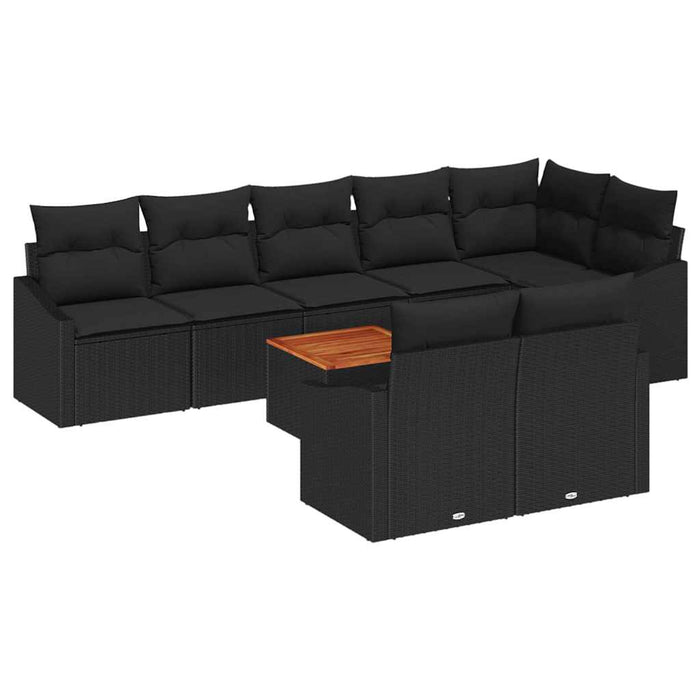 Set de canapele pentru grădină 9 pcs Negru - WALTI WALTI