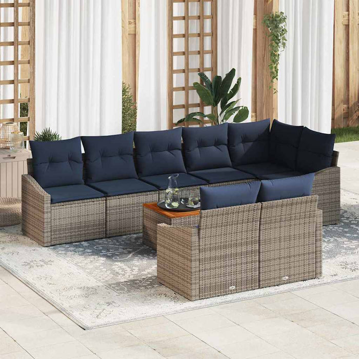 Set de canapele pentru grădină 9 pcs Gri și albastru marin - WALTI WALTI