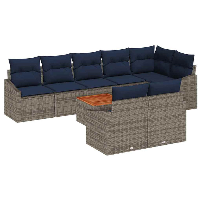 Set de canapele pentru grădină 9 pcs Gri și albastru marin - WALTI WALTI
