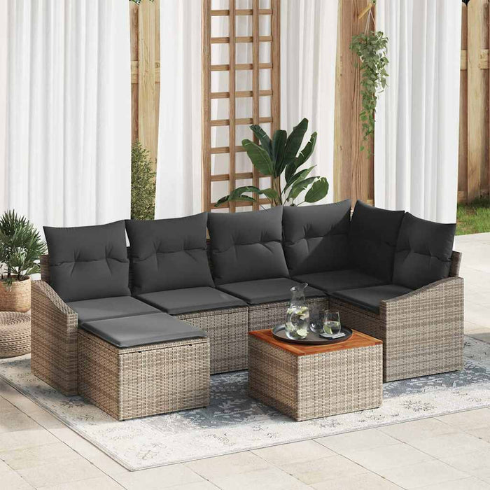 Set de canapele pentru grădină 7 pcs Gri - WALTI WALTI
