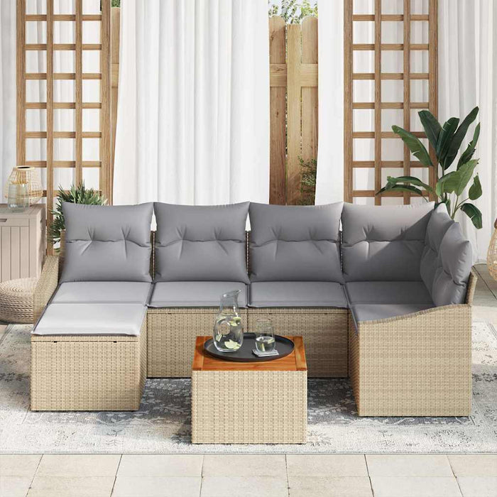 Set de canapele pentru grădină 7 pcs Bej, gri deschis - WALTI WALTI