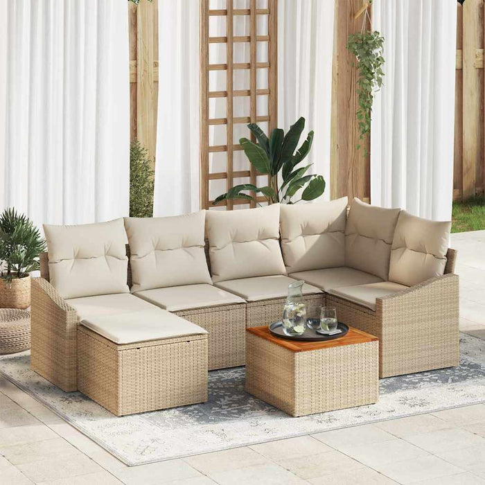 Set de canapele pentru grădină 7 pcs Bej, alb - WALTI WALTI