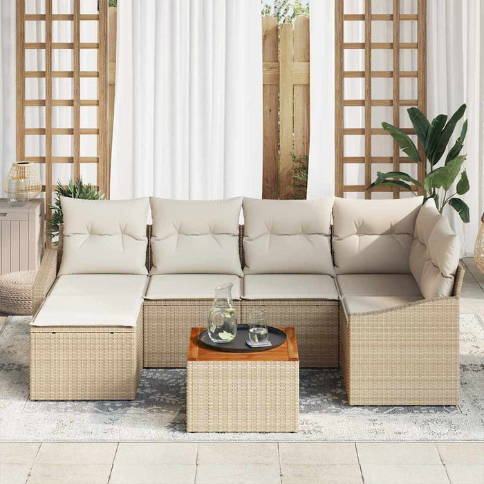 Set de canapele pentru grădină 7 pcs Bej, alb - WALTI WALTI
