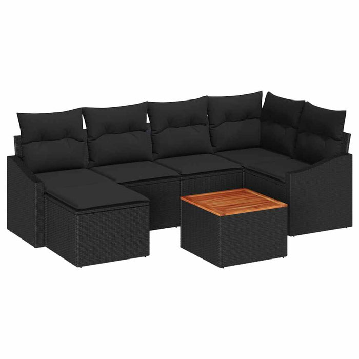 Set de canapele pentru grădină 7 pcs Negru - WALTI WALTI