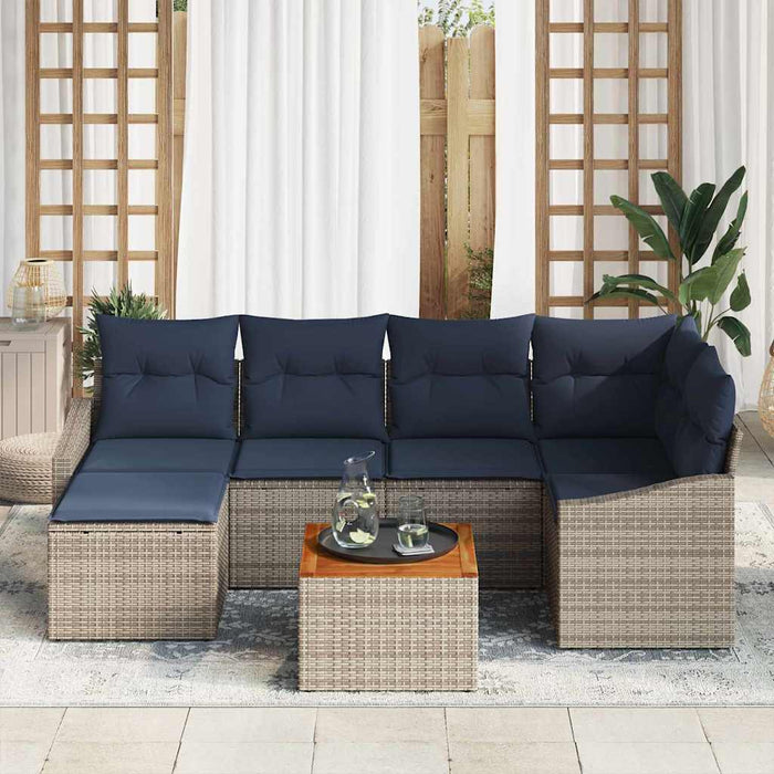 Set de canapele pentru grădină 7 pcs Gri și albastru marin - WALTI WALTI