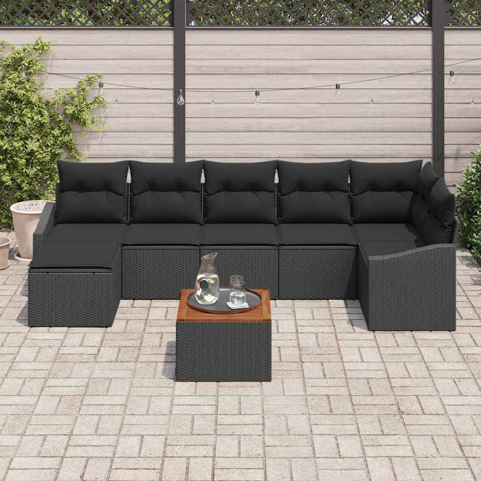 Set de canapele pentru grădină 8 pcs Negru - WALTI WALTI