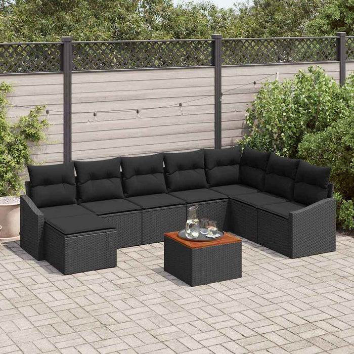 Set de canapele pentru grădină 9 pcs Negru - WALTI WALTI