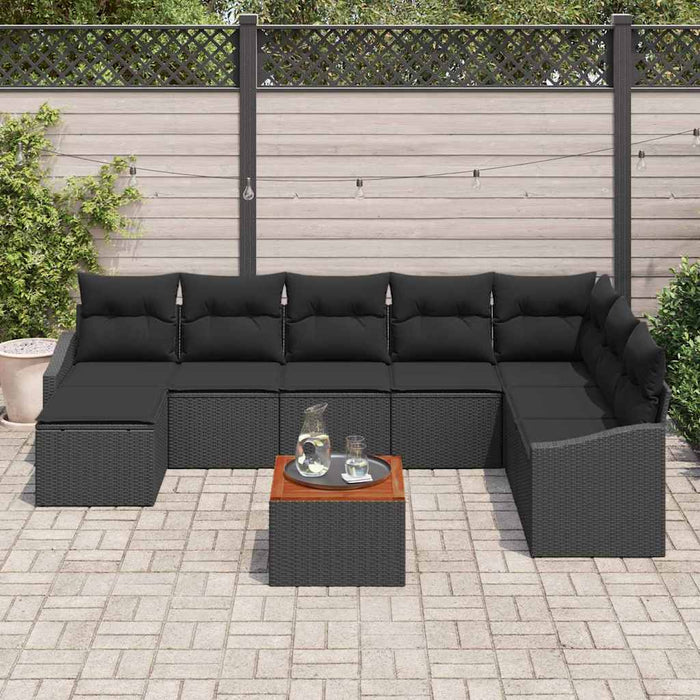 Set de canapele pentru grădină 9 pcs Negru - WALTI WALTI
