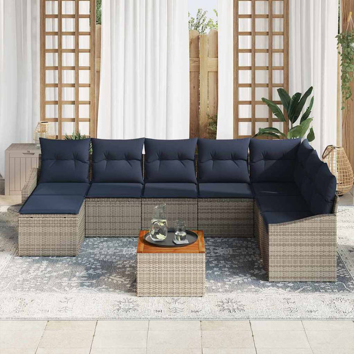 Set de canapele pentru grădină 9 pcs Gri și albastru marin - WALTI WALTI