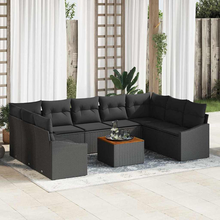 Set de canapele pentru grădină 10 pcs Negru - WALTI WALTI