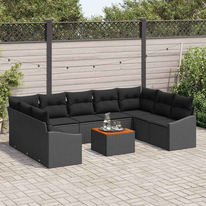 Set de canapele pentru grădină 10 pcs Negru - WALTI WALTI