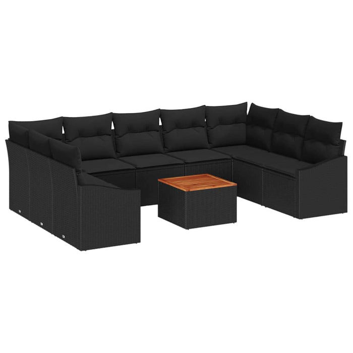 Set de canapele pentru grădină 10 pcs Negru - WALTI WALTI