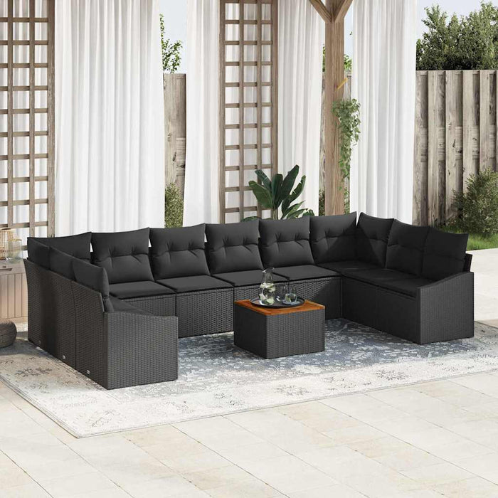 Set de canapele pentru grădină 11 pcs Negru - WALTI WALTI