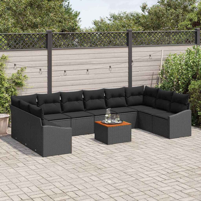 Set de canapele pentru grădină 11 pcs Negru - WALTI WALTI