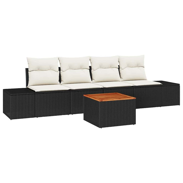 Set de canapele pentru grădină 5 pcs Negru, alb - WALTI WALTI