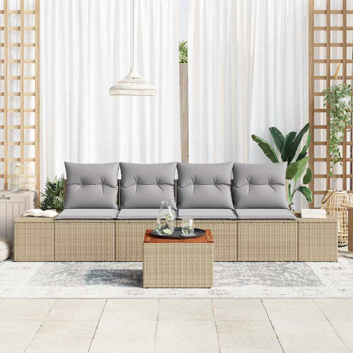 Set de canapele pentru grădină 5 pcs Bej, gri deschis - WALTI WALTI