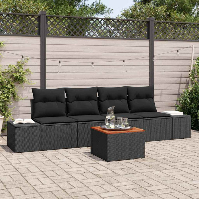 Set de canapele pentru grădină 5 pcs Negru - WALTI WALTI