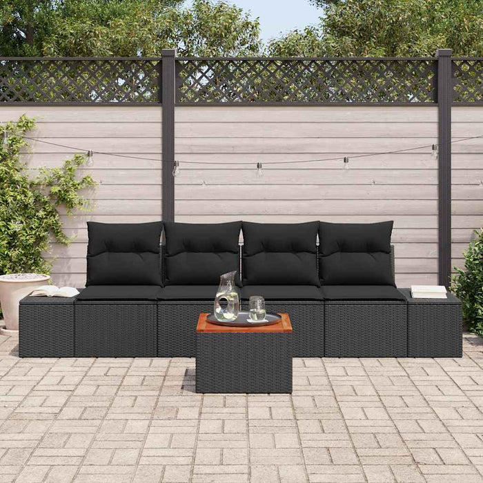 Set de canapele pentru grădină 5 pcs Negru - WALTI WALTI