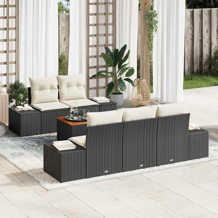 Set de canapele pentru grădină 6 pcs Negru, alb - WALTI WALTI