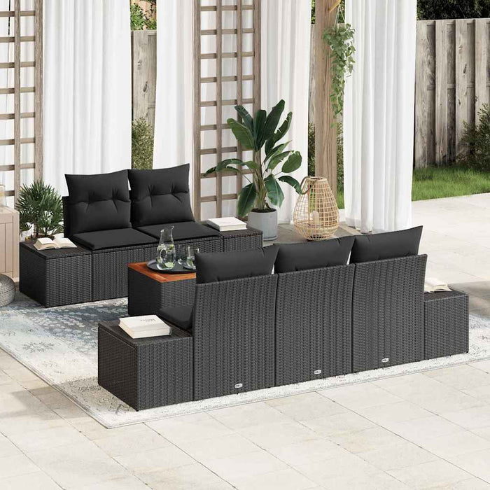Set de canapele pentru grădină 6 pcs Negru - WALTI WALTI