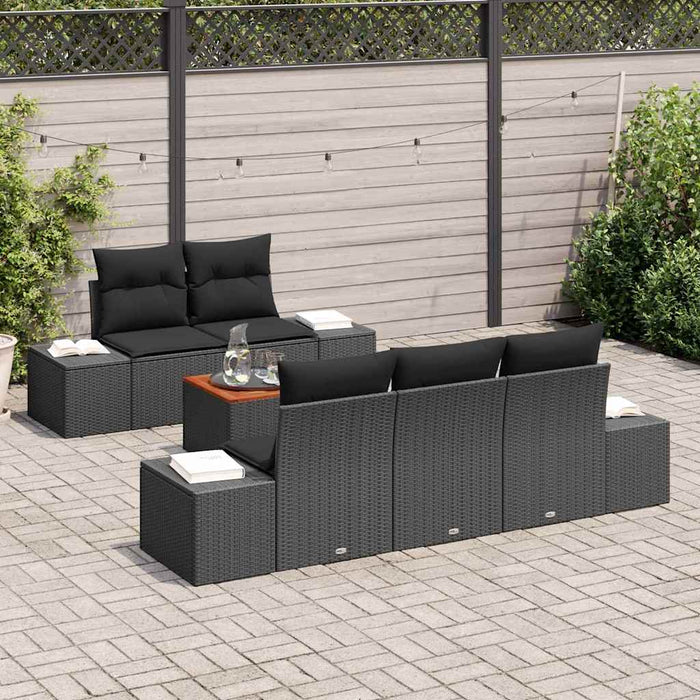 Set de canapele pentru grădină 6 pcs Negru - WALTI WALTI