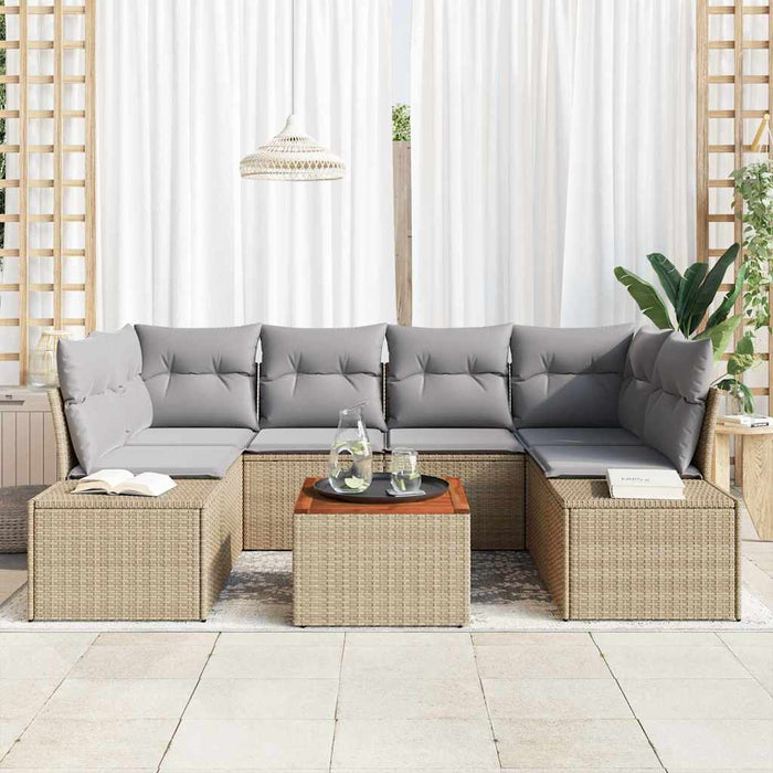 Set de canapele pentru grădină 7 pcs Bej, gri deschis - WALTI WALTI