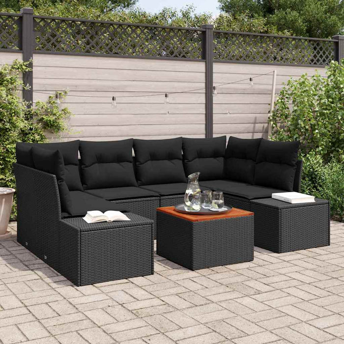 Set de canapele pentru grădină 7 pcs Negru - WALTI WALTI