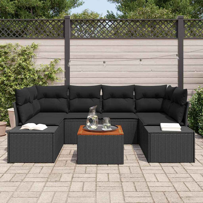 Set de canapele pentru grădină 7 pcs Negru - WALTI WALTI