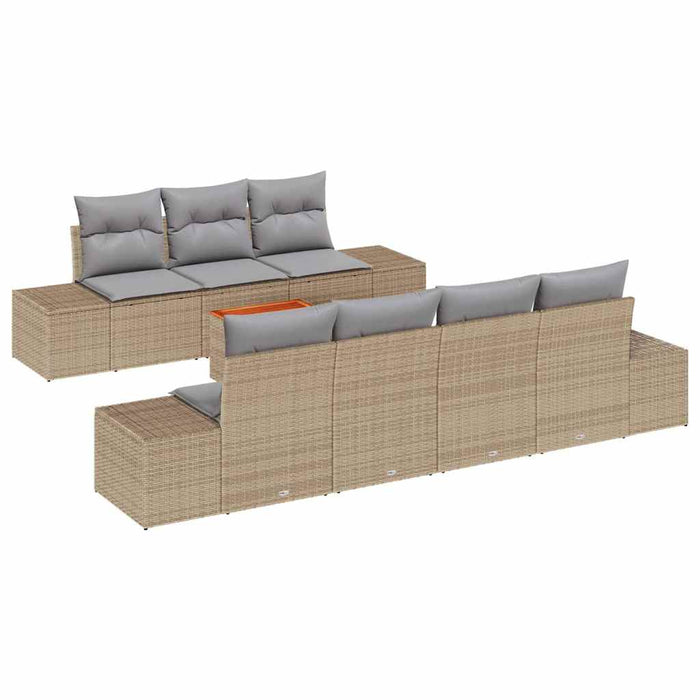 Set de canapele pentru grădină 8 pcs Bej, gri deschis - WALTI WALTI