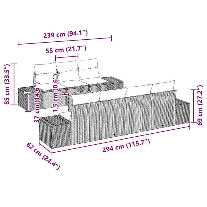 Set de canapele pentru grădină 8 pcs Bej, alb - WALTI WALTI