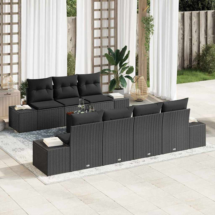Set de canapele pentru grădină 8 pcs Negru - WALTI WALTI
