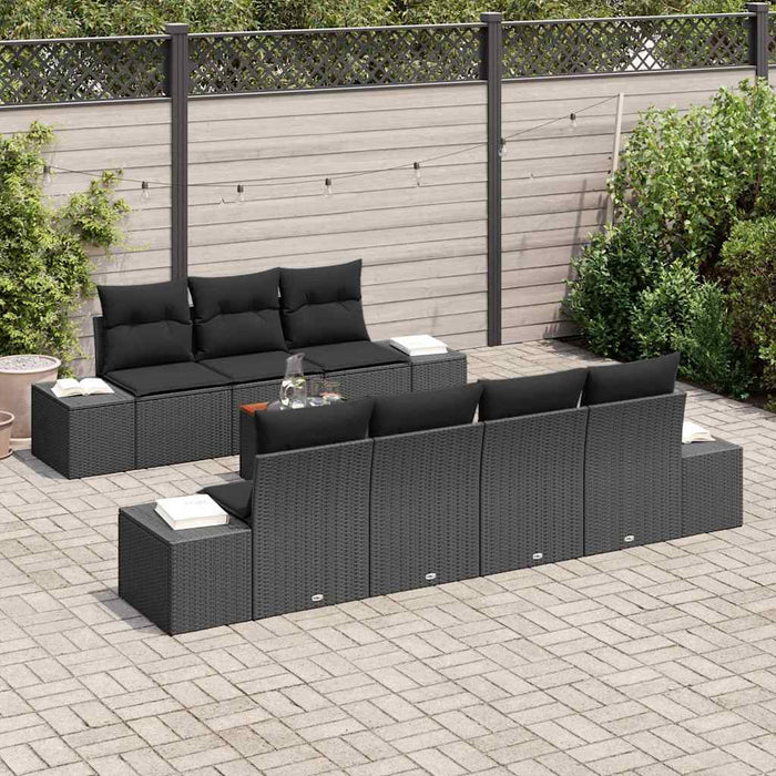 Set de canapele pentru grădină 8 pcs Negru - WALTI WALTI