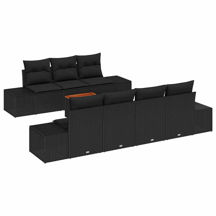 Set de canapele pentru grădină 8 pcs Negru - WALTI WALTI