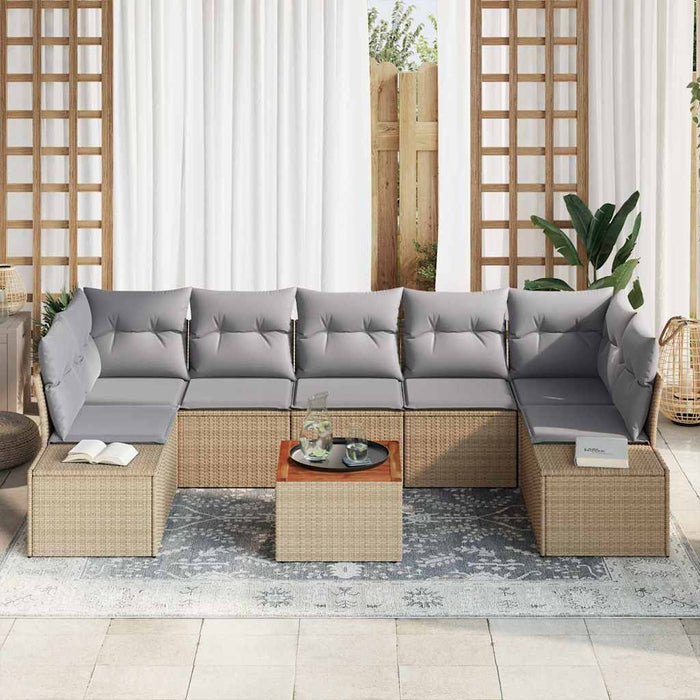 Set de canapele pentru grădină 8 pcs Bej, gri deschis - WALTI WALTI
