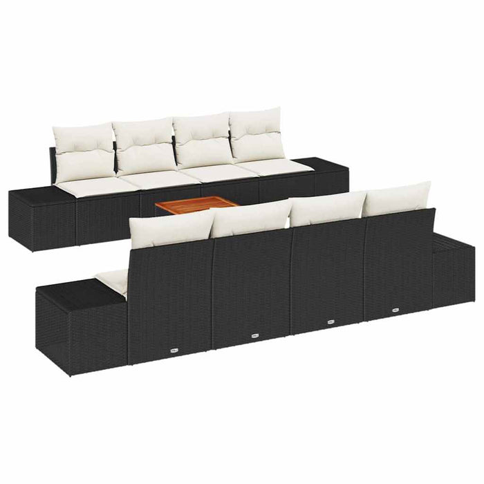 Set de canapele pentru grădină 7 pcs Negru, alb - WALTI WALTI