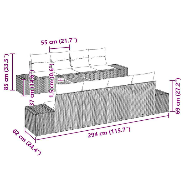 Set de canapele pentru grădină 7 pcs Bej, alb - WALTI WALTI