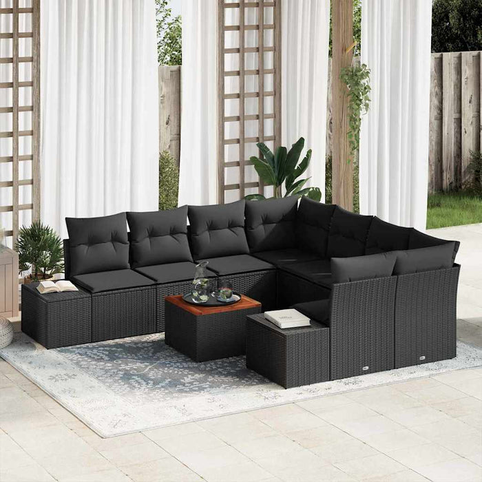 Set de canapele pentru grădină 9 pcs Negru - WALTI WALTI
